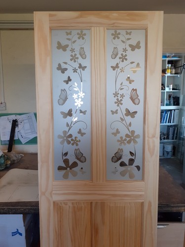 Etched glass - new,