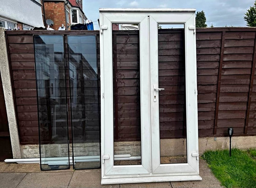 White upvc french door - upvc, double