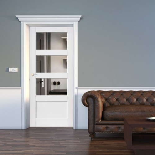 Internal door glazed white - glazed,