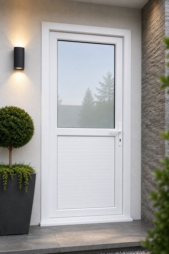 Upvc single door - door, glazed