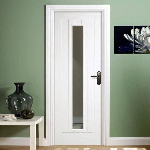 White door clear glass - white,